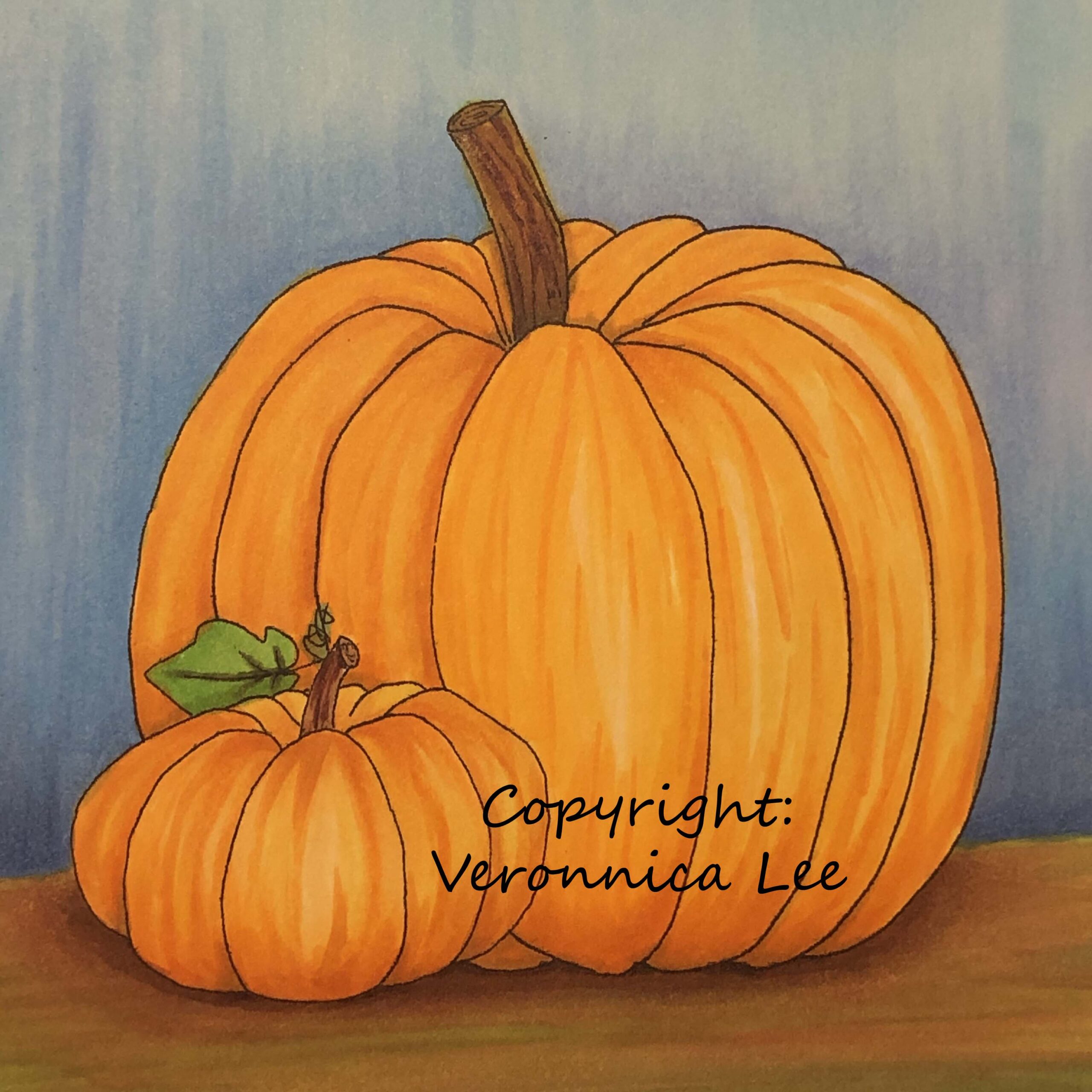 Pumpkins drawn and colored by Veronnica Lee